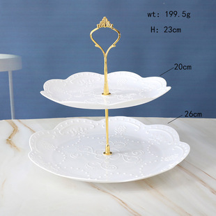 Two-layer dessert table ornaments display rack creative wedding party cake stand candy tea break table snack fruit plate