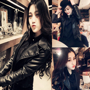 Women's leather jacket 2024 Spring and Autumn New Korean style motorcycle PU clothing slim short washed leather jacket Spring small coat fashion
