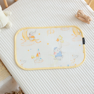 Newborn Baby Cloud Pillow Tencel Ramie Baby Pillow Summer Sweat Absorbing Breathable Flat Pillow Anti-Spitting Pillow Towel Pillow Cushion