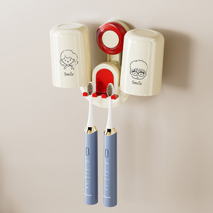 Cross-border Toothbrush Shelf Non-perforated Wall-mounted Bathroom Toilet Household Suction Toothbrush Shelf