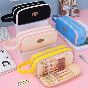 2024 Large Capacity Pencil Bag Ins High Color Value Simple Student Stationery Box Primary School High Sense Pencil Box Female