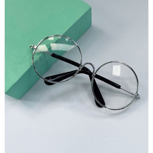 20cm cotton doll glasses vintage round glasses sunglasses 9.5cm round frame gold rimmed glasses