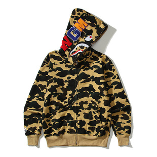 Japanese-style Shark Camouflage Zipper Sweatshirt Men's Cross-border Casual Jacket