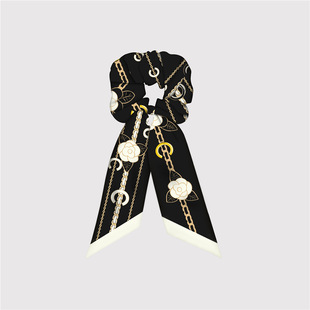 2024 Internet Celebrant Explosive Ribbon Hair Band Women's High-end Satin Silk Scarf Bow Hair Ring One-piece Half Hair Tie Headwear