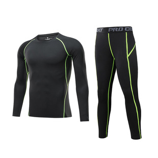 Children's Fitness Clothes suit Long-sleeved Tight Clothes Sports Elastic Basketball Football Base Quick-drying Tight Clothes Men's Summer