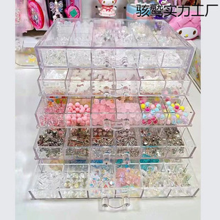 Bead storage box loose beaded compartment making acrylic box handmade accessories drawer transparent