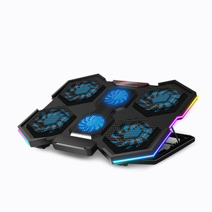 Трансграничный Новый радиатор ноутбука RGB лампа с подъемной шестью вентиляторной охлаждающей подставкой для игры в это охлаждающее дно