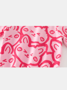 Children's clothing girls double cotton thread padded sweater a generation of Korean girls rabbit Jacquard knitted base shirt