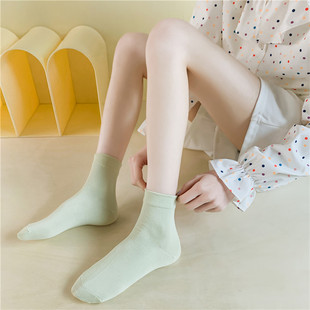 Socks women's spring and autumn ice cream color confinement socks summer solid color tube socks candy color postpartum socks spot wholesale