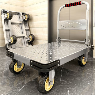 Small Cart Cart Cart Cart Cart Folding Light Portable Handling Household Trailer Flatbed Cart Cargo Pushing Cart Cart Cart