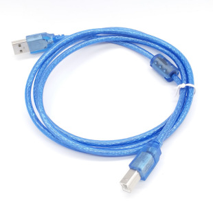 USB 2,0 высокоскоростная печатная линия 3 м полностью медный USB-Кабель для принтера прозрачный синий высокоскоростной с экранированием оптом