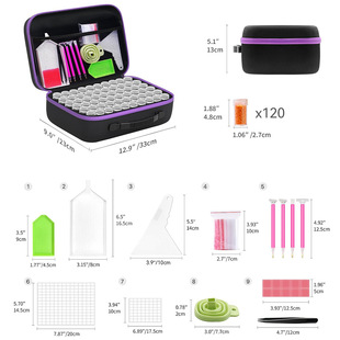 New DIY diamond painting tools 60 boxes bottled 120 bottles portable luggage purple 240 bottles essential oil bag