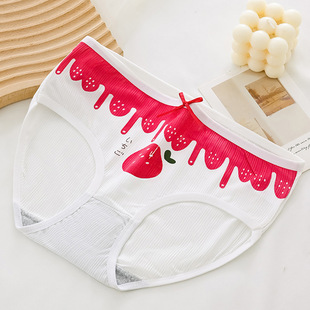 CS013# Cross-border strawberry waist breathable underwear women's Japanese cute sweet printed girl student triangle shorts