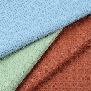 Factory direct woven leather bird's nest honeycomb PVC artificial leather embossed leather luggage fabric