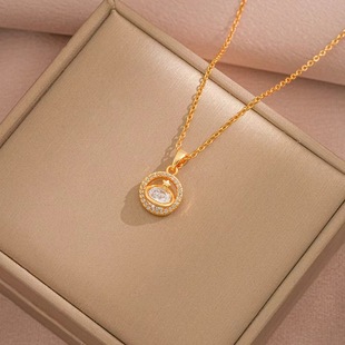 Women's Necklace Retro Japanese-Korean Style Star Niche Design Internet Celebrity Elegant Necklace Chain Fashion Simple Zircon Clavicle Chain