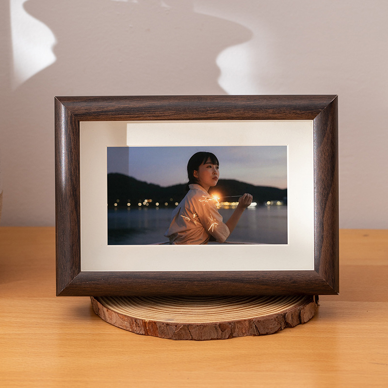 Wooden 6inch Photo Frame Empty Frame Wedding Id Photo Hollow Wall Hanging Photo Frame Table Dry Flower Specimen Frame Cardboard Picture Frame