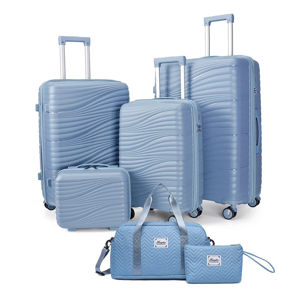 New Pp Material Suitcase 24inch Trolley Case Cross-Border Special Boarding Case Large Capacity Suitcase Universal Wheel t
