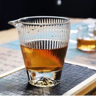 Glass Fair Cup household tea set vertical pattern heat-resistant fair Cup business gift gift gift gift