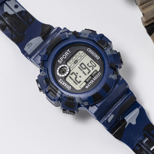 Children's military watch multi-function luminous alarm watch boy handsome outdoor sports waterproof military camouflage electronic watch