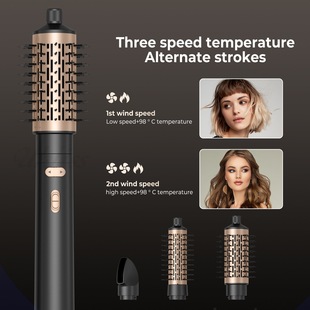 New hot air comb three-in-one multi-function straight hair comb big wave curling rod curling straight dual-purpose hair comb left and right roll