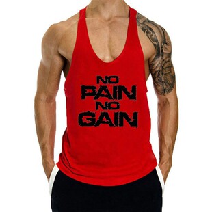 European and American Fitness Vest Men's Summer Sports Training Muscle Vest European Size Sweat-absorbent Thin Shoulder Strap I-embossed Vest