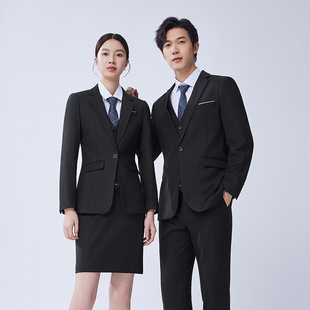 Autumn and Winter Thick Business Suit Dress Same for Men and Women Professional suit Interview Suit Temperament Work Clothes Slim Fit