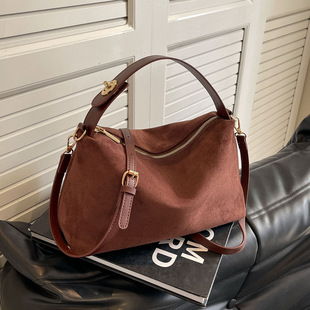 Xiao Le Shangpin 2024 New Women's Bag Frosted Lazy Style Soft Face Commuter Tote Bag Single Shoulder Crossbody Handbag