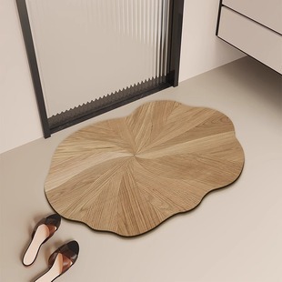 Wood Grain Bathroom Absorbent Mat Toilet Door Diatom Mud Foot Mat Quick-drying Non-slip Floor Mat Bathroom Toilet Carpet