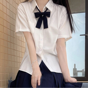Jk Uniform Short-sleeved White Shirt Women's Summer Japanese Department College Style Professional Certificate Team Photograph Casual White Shirt