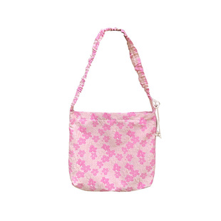 1513 Модный Интернет Знаменитости Puff Цветок Crossbody Сумка Южная Корея Милая Девушка Розовый Плиссированные Плечевой Ремень Сумка Оптовая