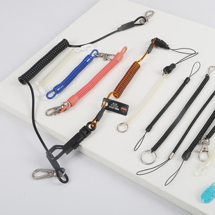 Pu Solid Colorful Spring Rope Key Chain Anti-Lost Key Accessories Plastic Spring Rope Multi-Specification Custom Wholesale