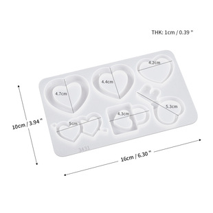 Heart-shaped quicksand mold DIY Crystal epoxy lace heart-shaped quicksand keychain gift pendant pendant pendant silicone mold