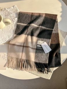 Selected Australian Wool Pure Wool Plaid Scarf British Classic Unisex Couple's Winter Warm Scarf
