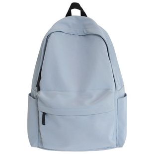 Solid Color Large Capacity Schoolbag Junior High School Students Senior high school College Students Unisex Korean Simple All-match Backpack Orchid
