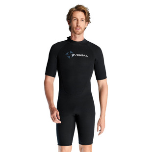 Amazon European and American 1.5mm one-piece diving suit short sleeve warm cold-proof diving wet suit snorkeling surfing swimsuit