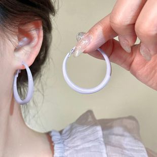 S925 серебряная игла допамин цветные кольца серьги женские весенние и летние сладкие эстетические круги