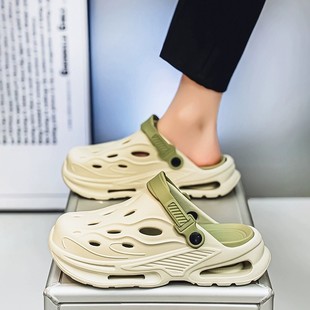 Hole Shoes Men's Summer Non-slip Outer Wear Thick Bottom Wear-resistant Trendy Casual Beach Shoes Men's Baotou Sandals