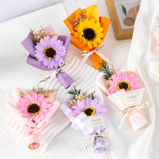 Graduation season opening season mini bouquet sunflower small bouquet soap flower Christmas mother's day activities hand gift