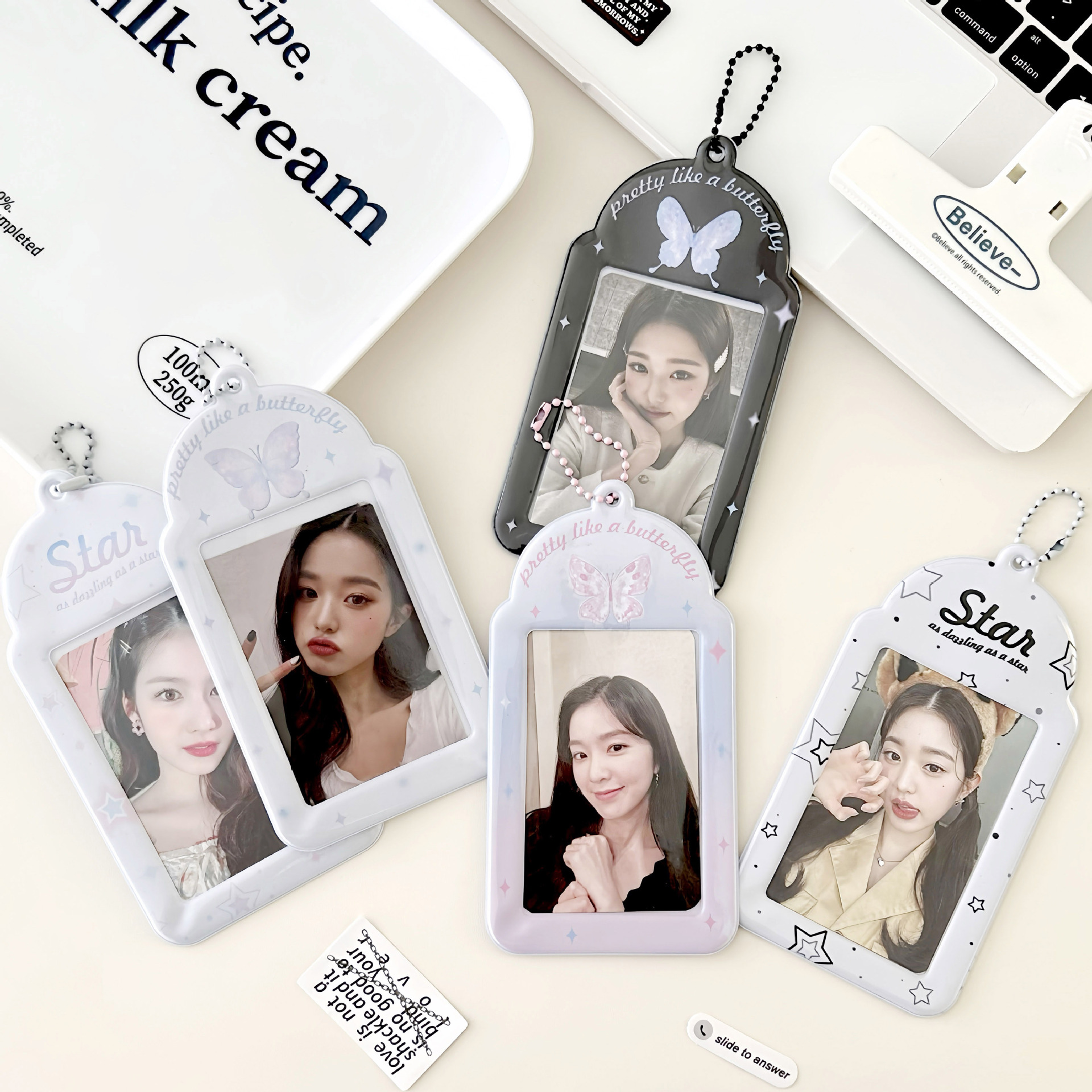 Original Y2K Star Butterfly 3inch Card Holder Pvc Girl Heart Card Holder Small Card Random Card Storage Card Holder Card Holder