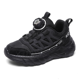New 2023 Autumn and Winter Leather Boy's sneaker Waterproof Non-slip Middle and Large Children and Primary School Explosions Rotating Buttons