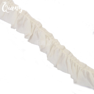 2.5cm Unilateral Cloth Fungus Lace Pleated Lace Accessories Baby Clothing Accessories Soft Skin-friendly elastic band