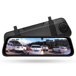10 inch touch screen streaming media rearview mirror driving recorder HD night vision front and rear dual tape reversing image