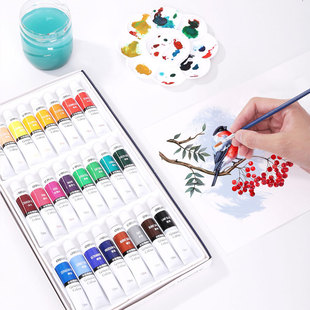 Deli 73855-24 color gouache pigment suit wholesale children's painting watercolor painting toolbox art students
