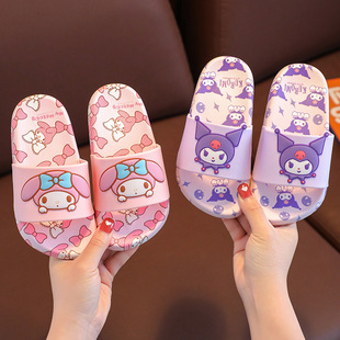 Customized Kidsren's Slippers Sanrio Summer Cartoon Melody Soft-Soled Non-Slip Baby Girls' Slippers Kuromi