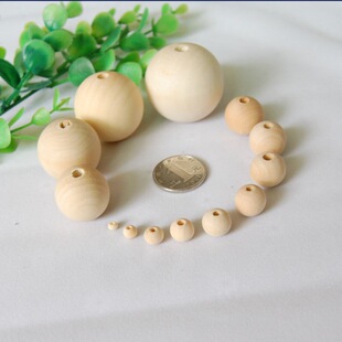 diy Jewelry Accessories 4-50mm Log Color Wood Beads Round Beads Handmade Beaded Bag Bag Beads