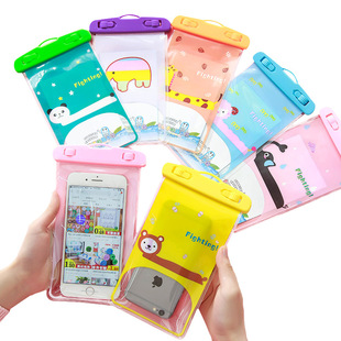 [3 mobile phone waterproof bag] summer cartoon animal transparent sealed waterproof bag drifting camera waterproof mobile phone