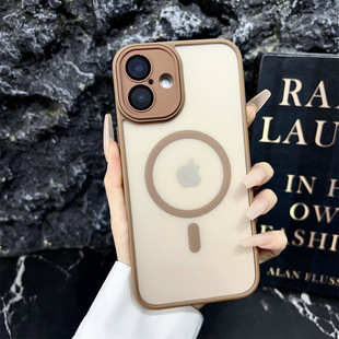 Iphone16 кожа матовый магнитный всасывающий чехол подходит для Apple 14PROMAX с пленкой для линз