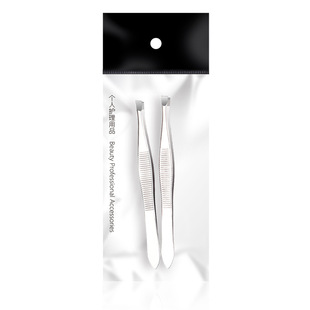in stock Stainless Steel Slant Mouth Cross-grain Eyebrow Clip Mouth Cross-grain Eyebrow Clip Eyelash Grafting Clip Beauty Tool suit