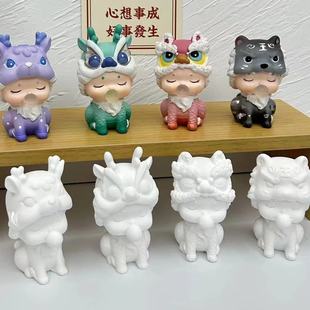 Popular mini plaster doll coloring plaster doll White embryo coloring painted stitch stall coloring doll