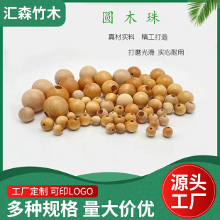 Manufacturer Customized Log Color Wooden Ball Loose Beads Round Ball Beads DIY through Hole Round Wooden Ball Abacus Beads Hand String Beads